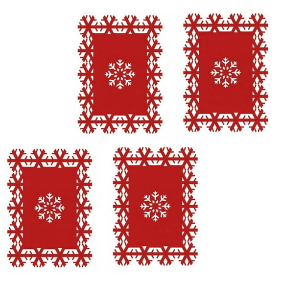 ULTNICE Decorative Plate Mats Red Felt Scratch Prevention for Restaurants