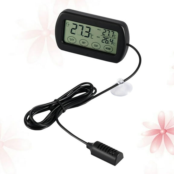 ULTNICE Digital Thermometer Hygrometer With Alarm Lcd Display Fixed Suction Cup For Egg Hatching Pets Durable Material