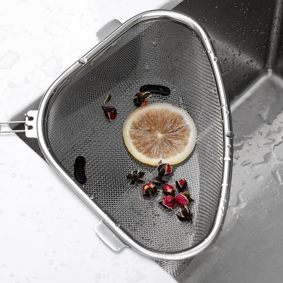 ULTNICE Drain Basket Sink Strainer Tray Net Drainer Collector Stainless Steel 23x15.5cm Baby