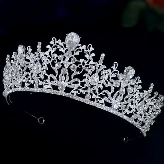ULTNICE Elegant Headband Bridal Headdress Silver Rhinestone Photo Prop for Women 1Pack