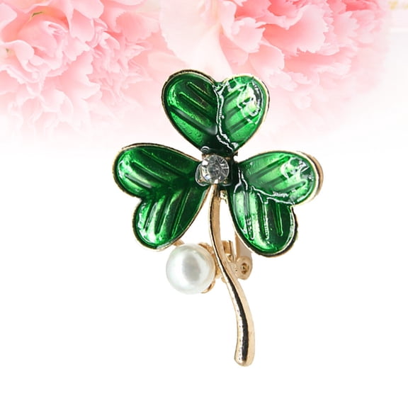 ULTNICE Enamel Shamrock Brooch Pin Delicate Design 1Pack for Daily Use