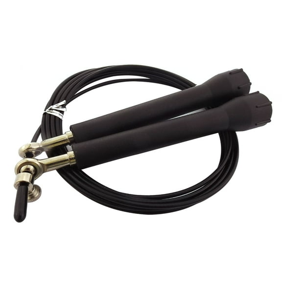ULTNICE Adjustable Black Jump Rope with Ball Bearing for Workout Fitness Training