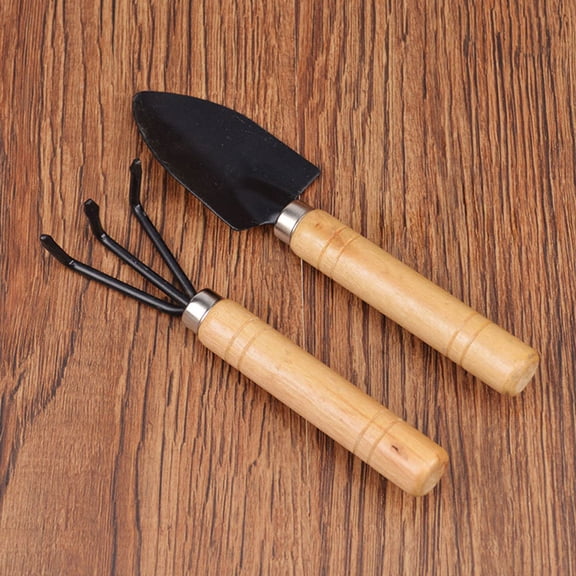 ULTNICE Flower Planting Tool 2Pcs Garden Trowel Sets Bamboo Bonsai Hand Tools for Kids and Plant Lovers 17.5In
