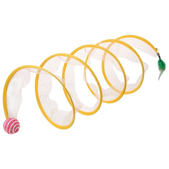 ULTNICE Folding Interactive Cat Tunnel Toy for Daily Use Durable Steel Wire Elastic Mesh 39 37