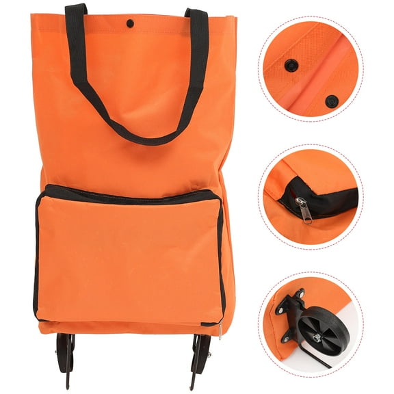 ULTNICE Tote Bag with Wheels Large Capacity Oxford Cloth Reusable Students Camping 1Pcs