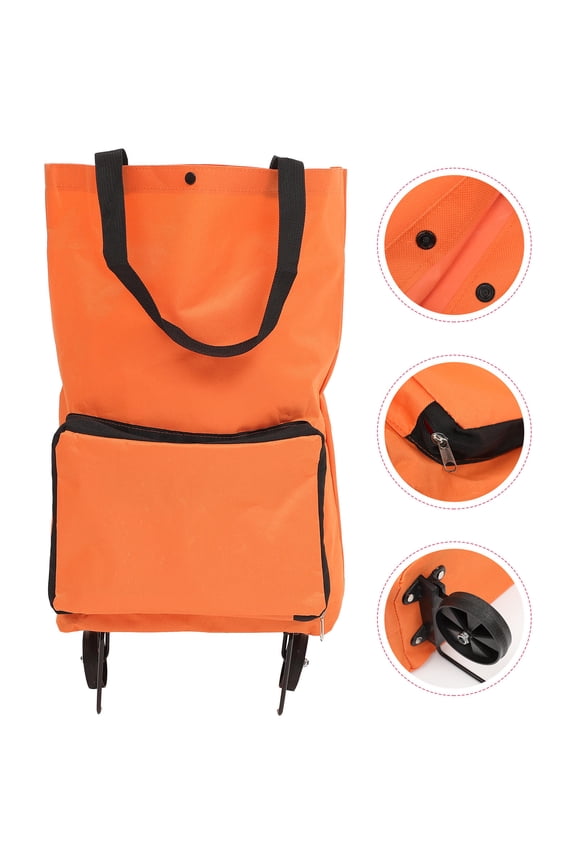 Tote Bag with Wheels Large Capacity Oxford Cloth Reusable Students Camping 1Pcs