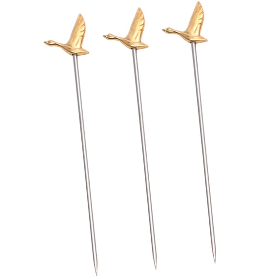 ULTNICE Golden Stainless Steel Cocktail Picks for Bar Use MultiFunctional and 3pcs