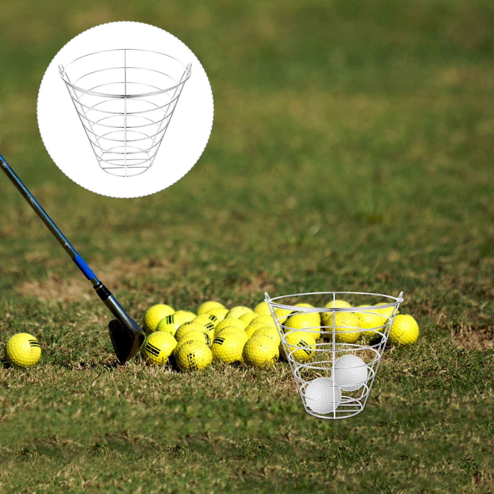 ULTNICE Golf Ball Buckets Large Outdoor Silver Ball Storage Solution ...