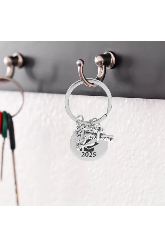 Graduate Stainless Steel Key Chain Bulk Handbag Decoration for Students Class of 2025 1Pcs