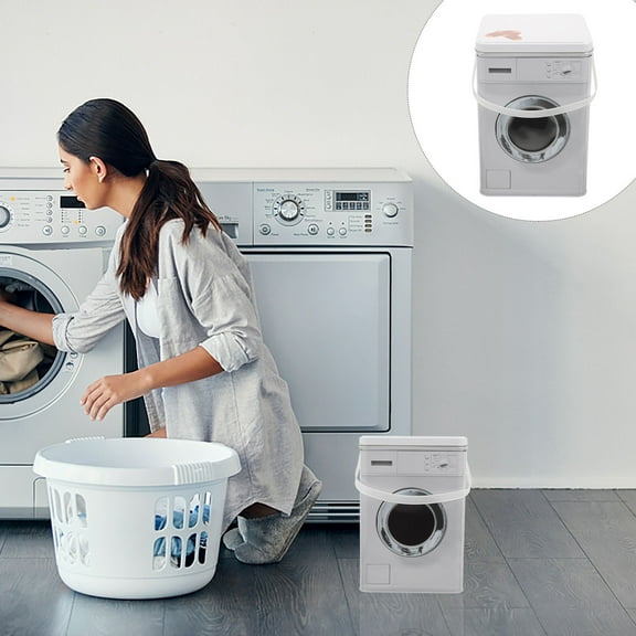 ULTNICE Portable Grey Laundry Powder Holder with Moisture Guard and Washing Machine Design