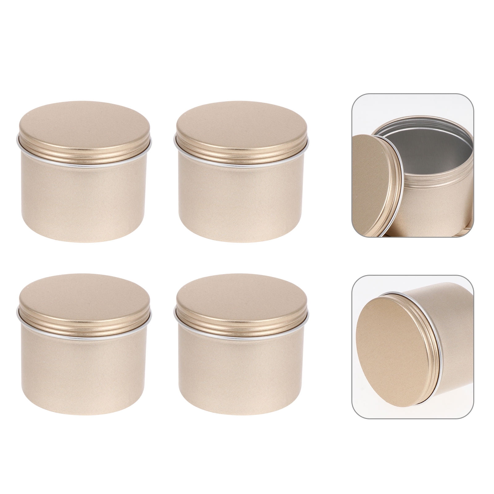 ULTNICE 12Pcs Golden Aluminum Jar Container Refillable Wide Mouth Box for Easy Storage of Cream and Body Care