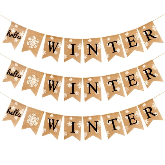 ULTNICE Winter Theme Party Supplies Swallowtail Snowflake Banner Multi Color 1Set