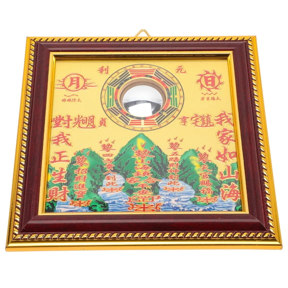 ULTNICE House Decor Eight Trigrams Mirror Density Board Blessing Families Assorted Color 1Pcs