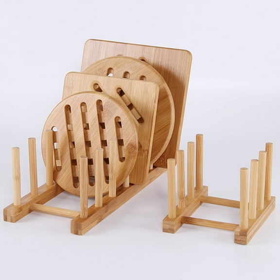 ULTNICE 2Pcs Chocolate Wood Dish Rack Shelf Drainboard Multi Purpose Kitchen Storage Organizer