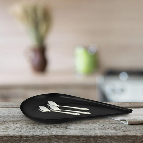 ULTNICE Stainless Steel Utensil Rest for Kitchen Counter with Sleek Black Design and Versatile Use