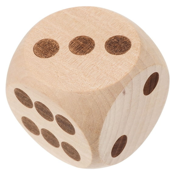 ULTNICE Large Wooden Dice 2pcs Blank Dice Game Prop Unfinished Point Dice