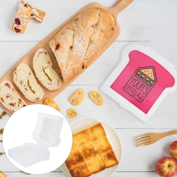 ULTNICE Lunch Box Sandwich Containers Bread Storage Box With Reusable Lid Pp Material Sandwich Holder