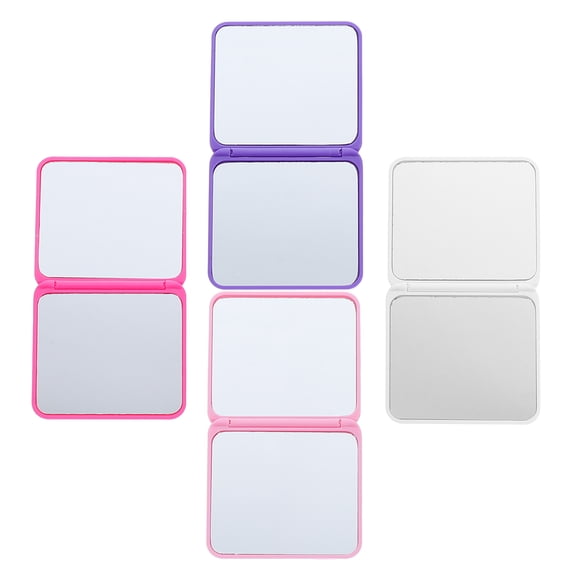 ULTNICE Compact Travel Mirror Assorted Color PP Glass Portable High Definition Dual Sided Design 4Pcs