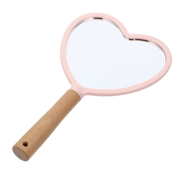 ULTNICE Mirror Light Draws Handheld Makeup Mirror Pink Heart Design Compact And Easy To Carry