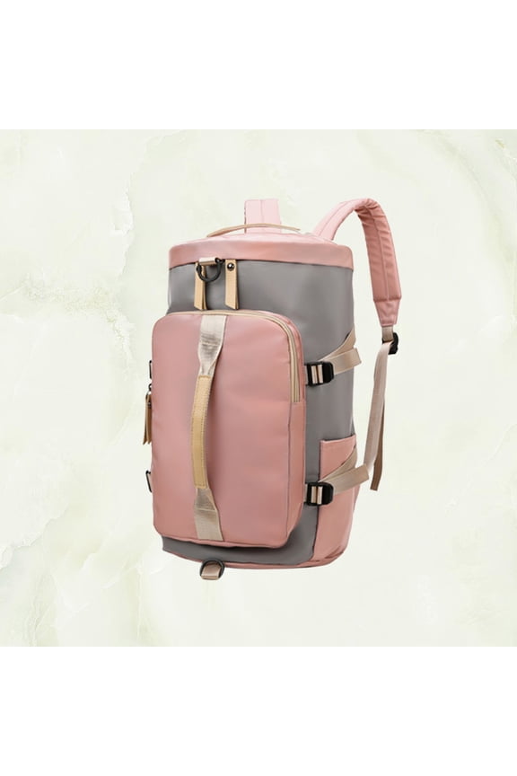Multifunctional Travel Backpack Rectangular Tote Bag for Daily Use with Pink and Grey 1Pack