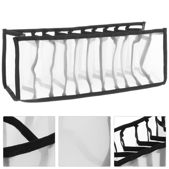 ULTNICE Multiple Grids Design Storage Case for Socks Organization Black 1Pack