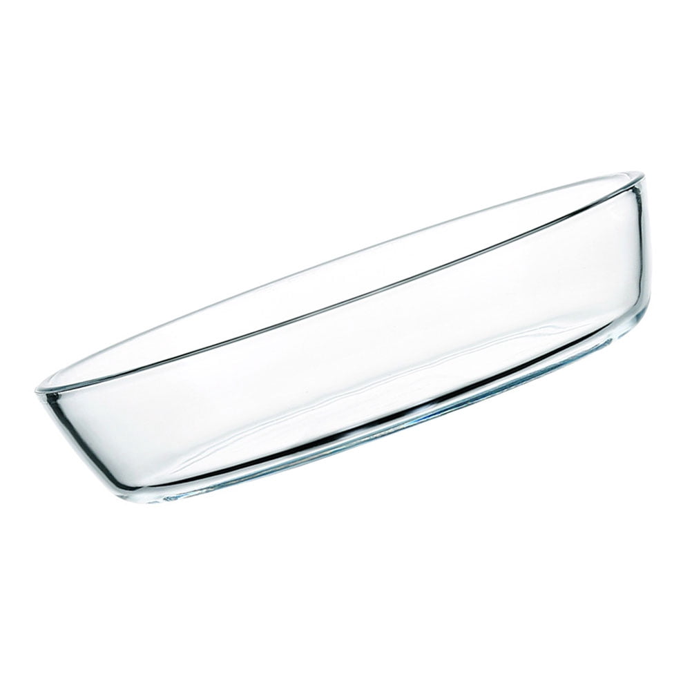 ULTNICE Oval Glass Baking Dish Fine Workmanship Baking Tray Storage Plate Micro-wave Oven White 25.80X17.50X6.50CM