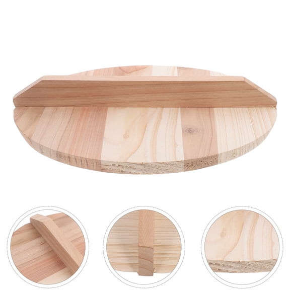 ULTNICE Heat Insulation Wok Lid Frying Pan Cover Wood Khaki 1Pack