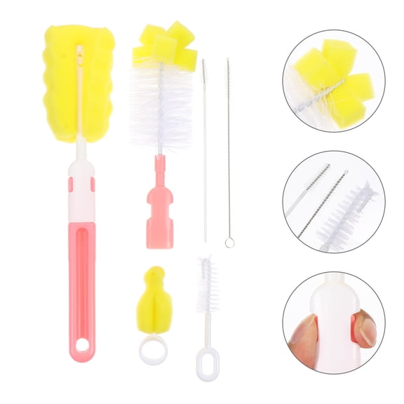 ULTNICE  Pink Feeder Brush Set with Ergonomic Handle for Easy Grip 1Set