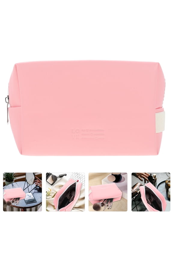 Portable Coin Storage Bag Zipper Pouch Bags Polyester Pink 1Set for Women