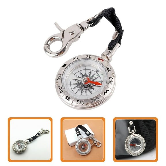 ULTNICE Retro Pocket Compass for Outdoor Silver Composite Material Slope Measurement Outdoor Sports 1Set
