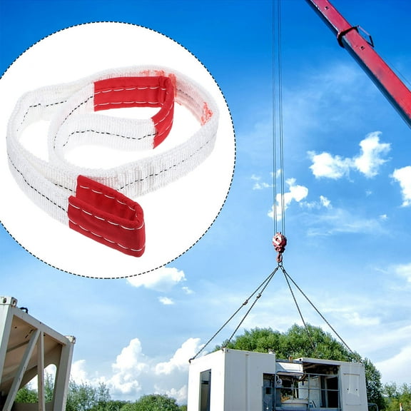 ULTNICE White Lifting Sling Strap for Hoist Use Durable Rigging Strap for Appliance and Machine Lift