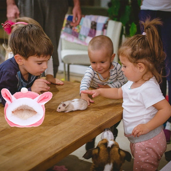 ULTNICE Round Small Animal Nest for Rabbits Hamster Hideout Cotton Pink 1Set