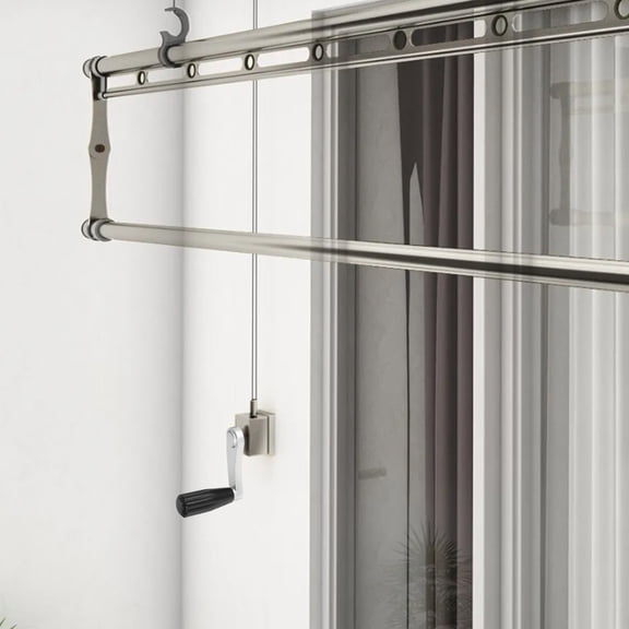 ULTNICE Industrial Style Window Crank Handle with Pulley and Lift Handle for Clothes Drying Rack and Rv Use