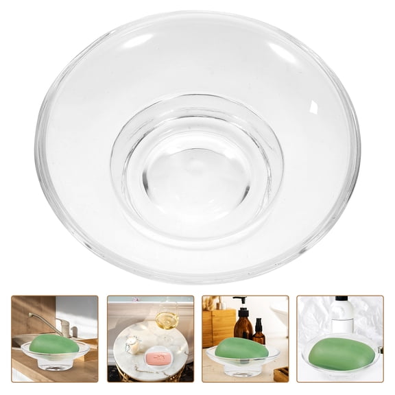 ULTNICE Clear Soap Dish Transparent Tray for Holding Soap in Bathroom