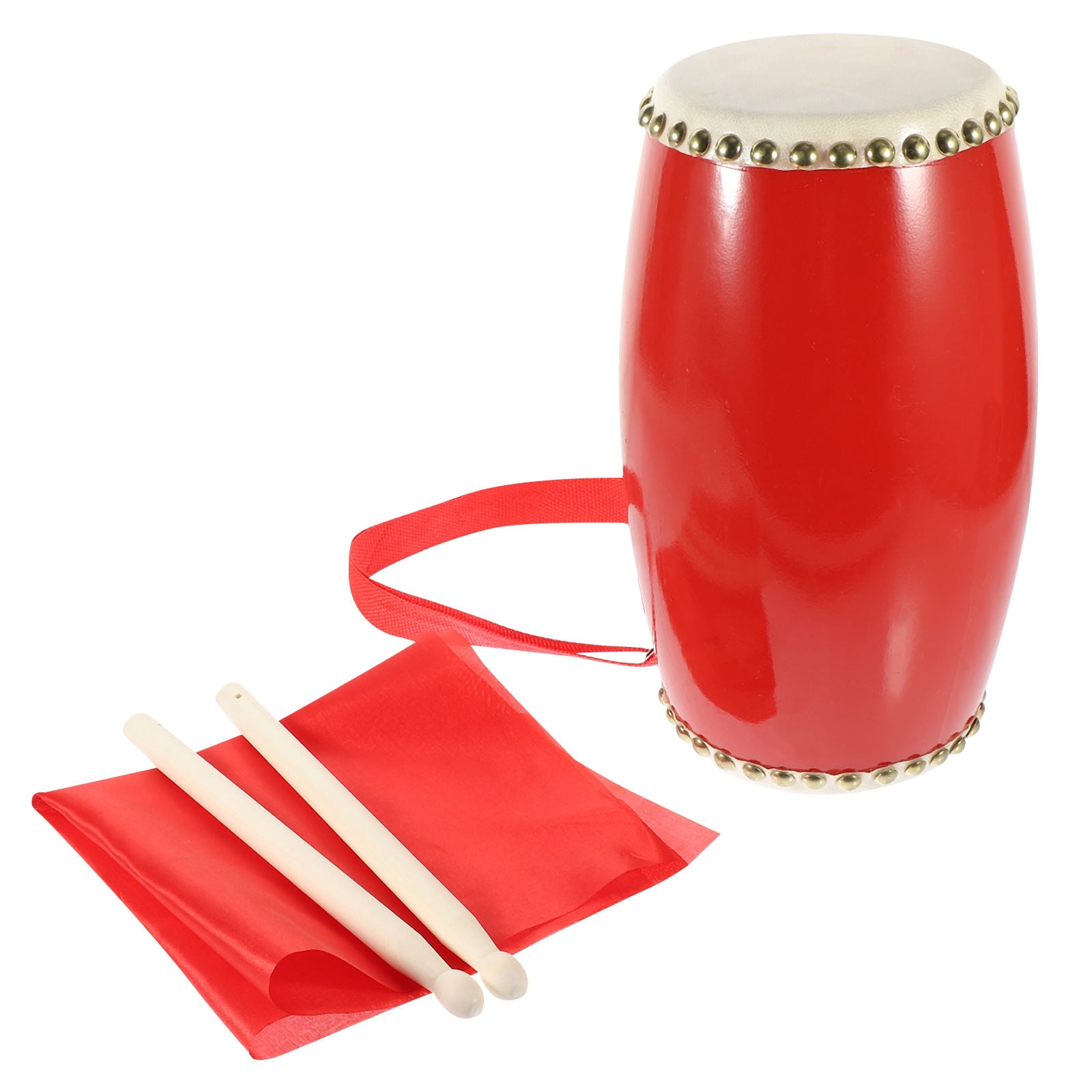 ULTNICE Traditional Chinese Waist Drum Durable Hand Drum for Home Use Assorted Color 1Set
