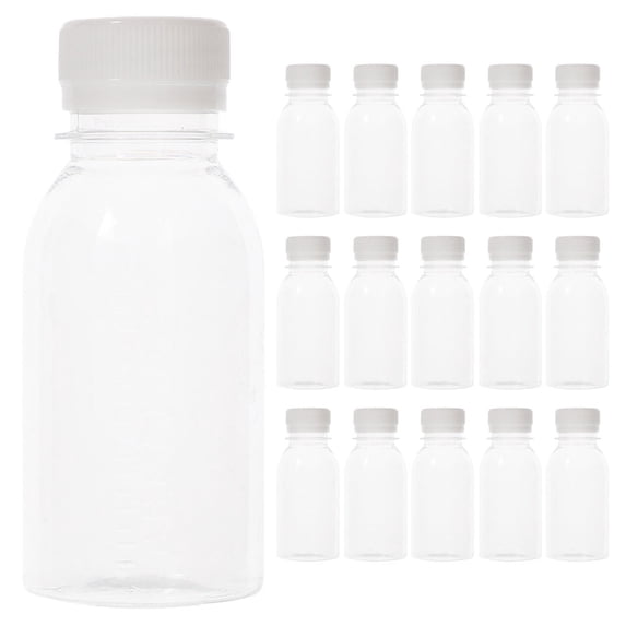 ULTNICE Transparent ABS Milk Bottles for Kitchen Use Safe Reusable Drink Bottles with Caps 20 Pieces