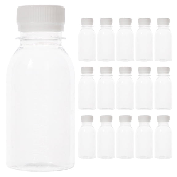ULTNICE Transparent ABS Milk Bottles for Kitchen Use Safe Reusable Drink Bottles with Caps 20 Pieces