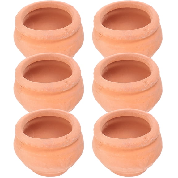 ULTNICE Planter Flower Pot Flower Breeding Container Dark Red Ceramic 6Pcs