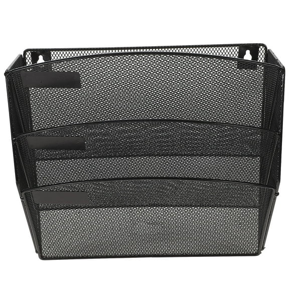 ULTNICE Wall Mount File Organizer Hanging Wire Basket Black Iron Tiered Design 1Set