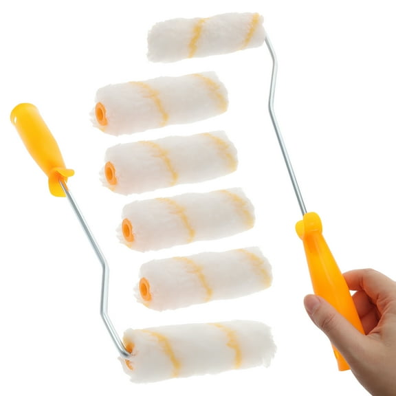 ULTNICE Wall Paint Roller Kit 1 Pc Brush and 10 Pcs Roller Parts for Smooth Finish in Assorted Inch
