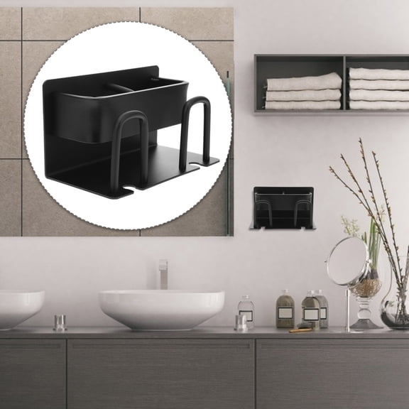 ULTNICE Toothbrush Holder, Multi-Functional Bathroom Organizer, Black Space Aluminum