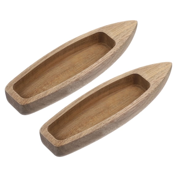ULTNICE Wooden Sailing Boat Model for Children Light Brown Synthetic Material with Rustic Texture 2pcs