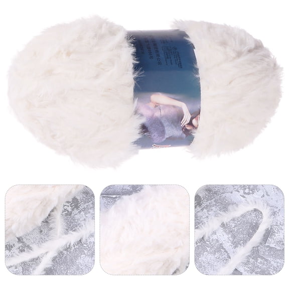 ULTNICE Durable White Polyester Yarn Supple Texture for Convenient Home Knitting and Crochet