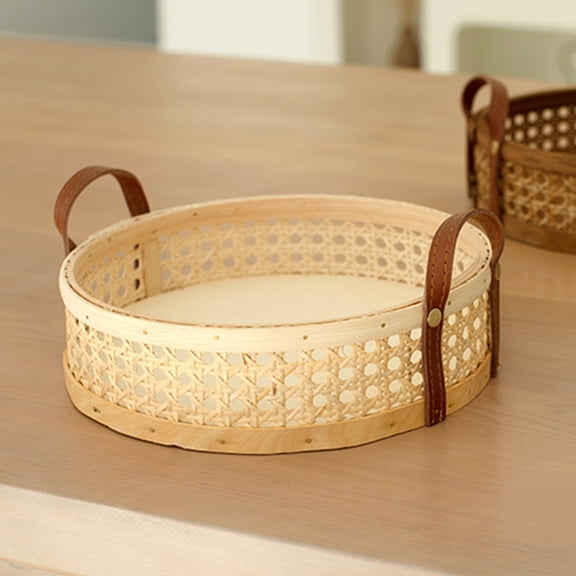 ULTNICE Multicolor Bamboo Basket with Smooth Surface for Kitchen Storage and Serving