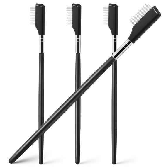 ULTNICE 4Pcs Metal Lash Comb Eyelash Separator Black Stainless Steel Eyelash Brush for Precise Lash Styling