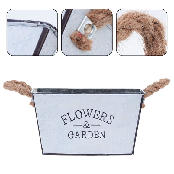 ULTNICE White Decorative Flower Pot Bucket for Home with Multifunctional Rustic Design