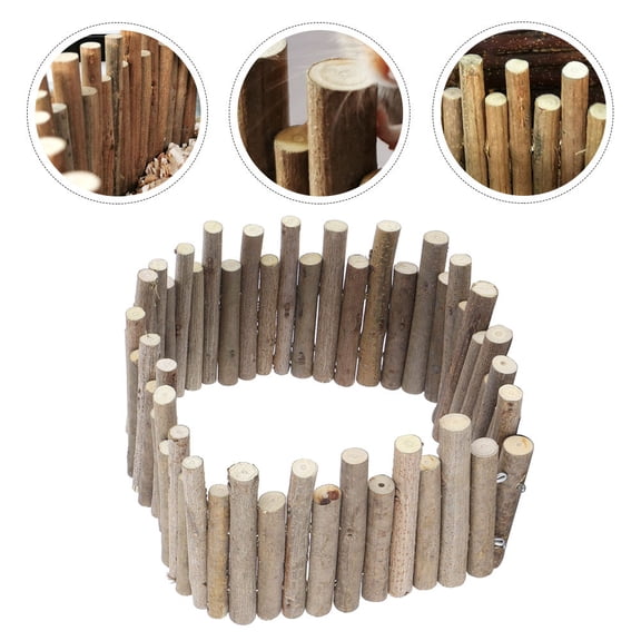 ULTNICE Pet Cage Landscaping Fence Wooden Hamster Plaything Durable Bite Resistant