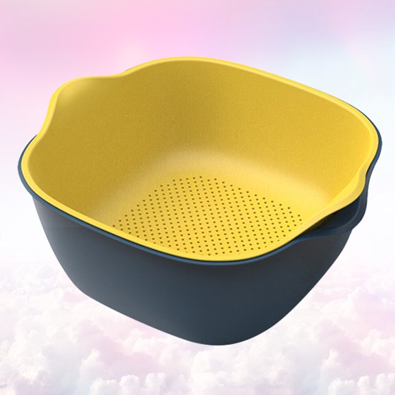 ULTNICE multi-functional kitchen basket for vegetable washing Plastic Yellow 1 Set