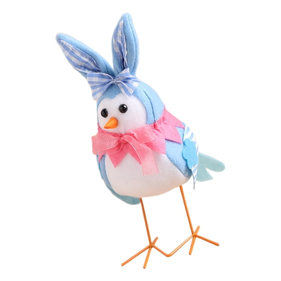 ULTNICE simulation animal model Plush Bird Model Blue Cloth Decoration Easter 1Pcs