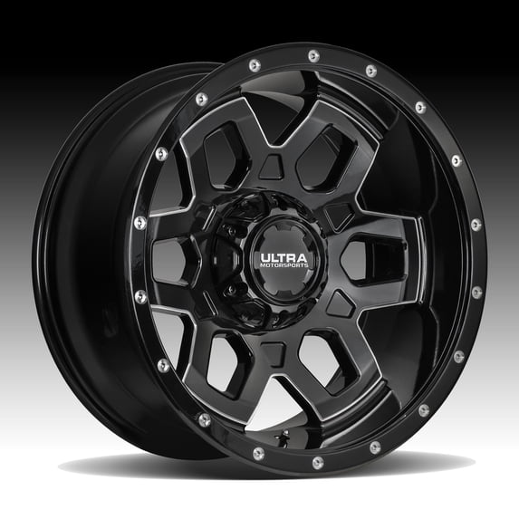 ULTRA 217bm warlock 18x9 +18et 106.10mm gloss black cnc milled accents clear coat wheel Fits select: 2004-2023 FORD F150, 1999-2019 CHEVROLET SILVERADO